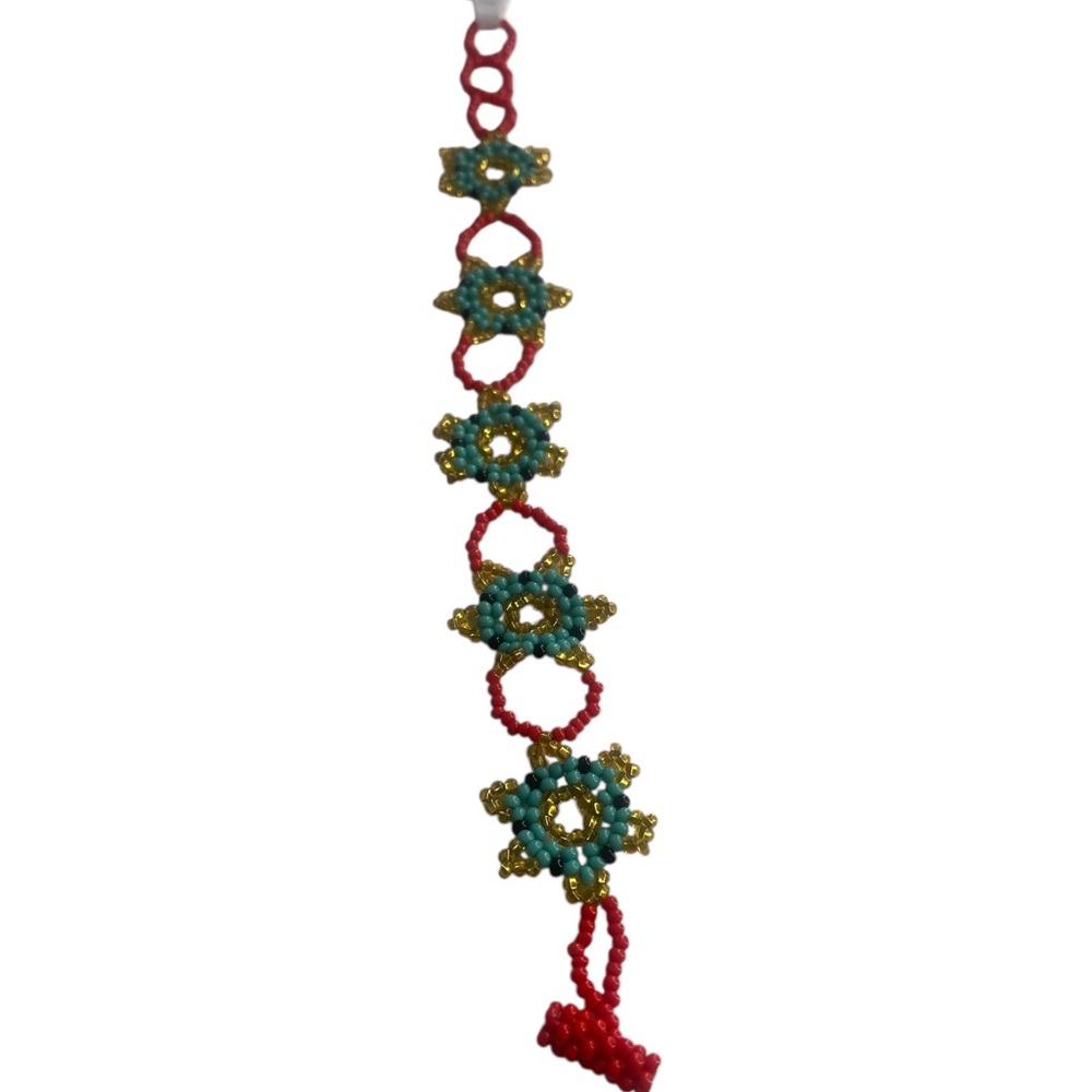 Mexican Huichol Beaded bracelet, Czech Glass Beads, Flower,Summer - Picture 3 of 5